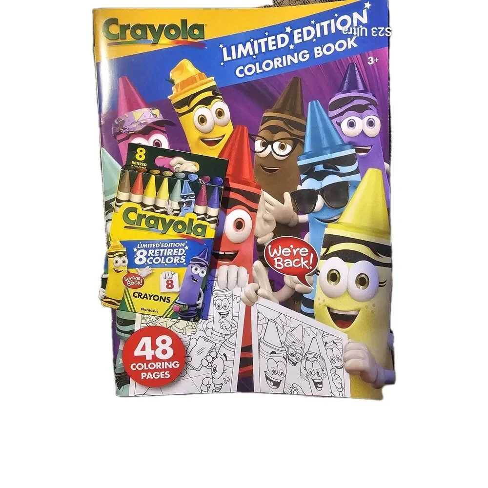 New! Crayola Limited Edition 8 Retired Colors Set and 48 page Coloring Book